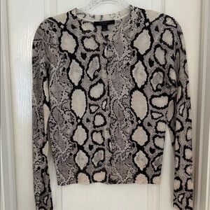 All Saints Black and Cream Snake Print Cardigan